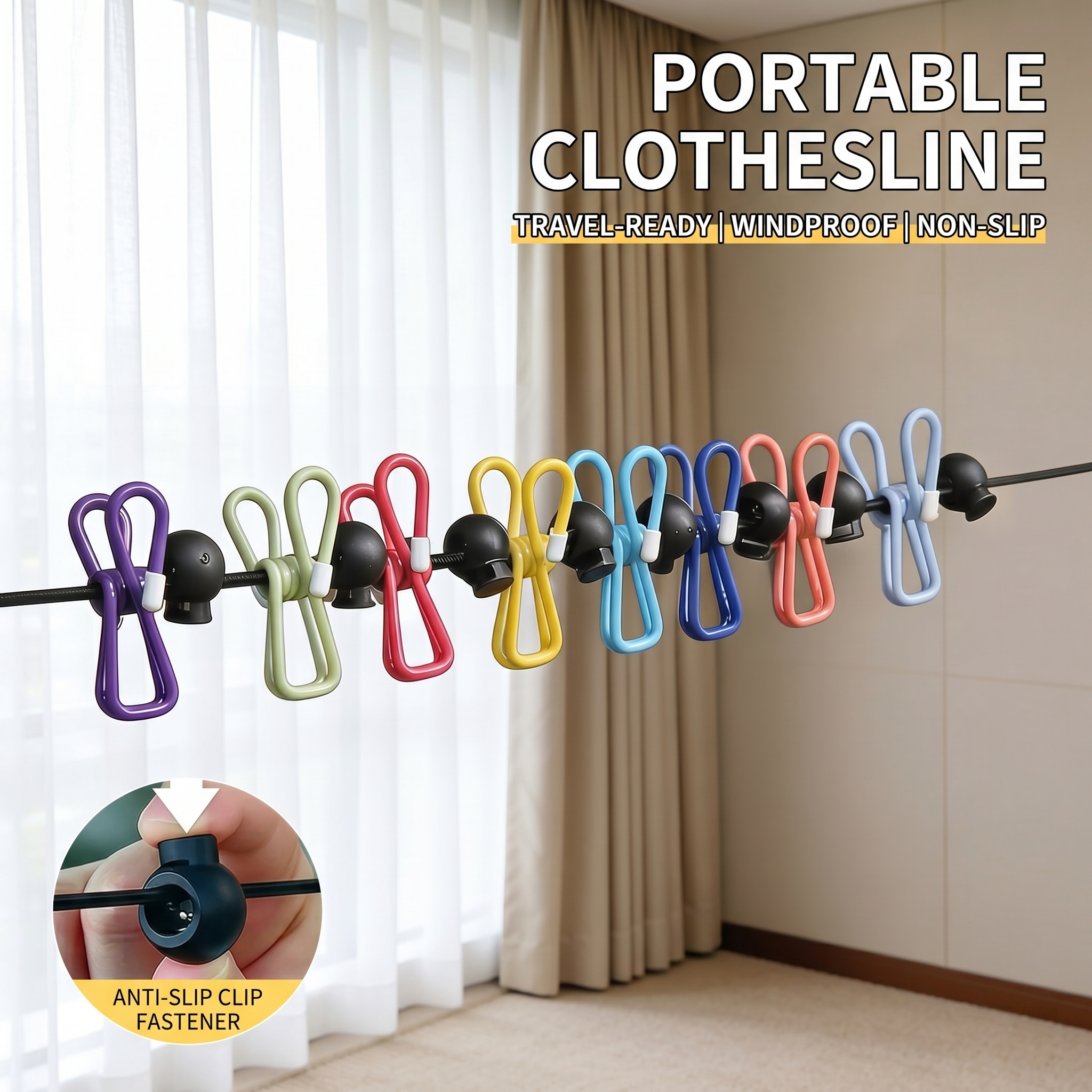 Travel Clothesline Clothes Lin - Tippet Line ulasan dan harga