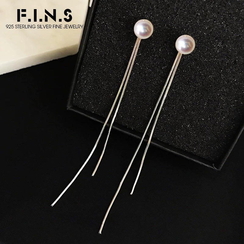 F.I.N.S 925 Silver Earrings Fo - Freshwater Line ulasan dan harga