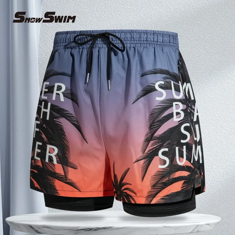 New Swim Trunks for Men Double - Saltwater Line ulasan dan harga