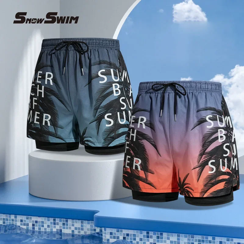 New Swim Trunks for Men Double - Saltwater Line ulasan dan harga