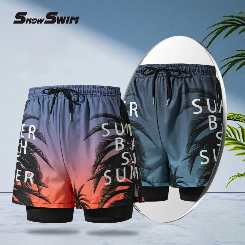 New Swim Trunks for Men Double - Saltwater Line ulasan dan harga